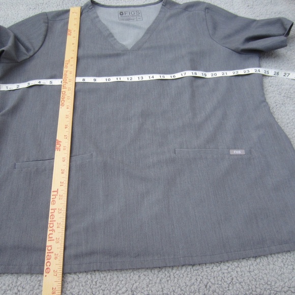 Figs Women's Casma Pockets Scrub Top XXL Gray Healthcare Uniform Work Comfort - Picture 8 of 11
